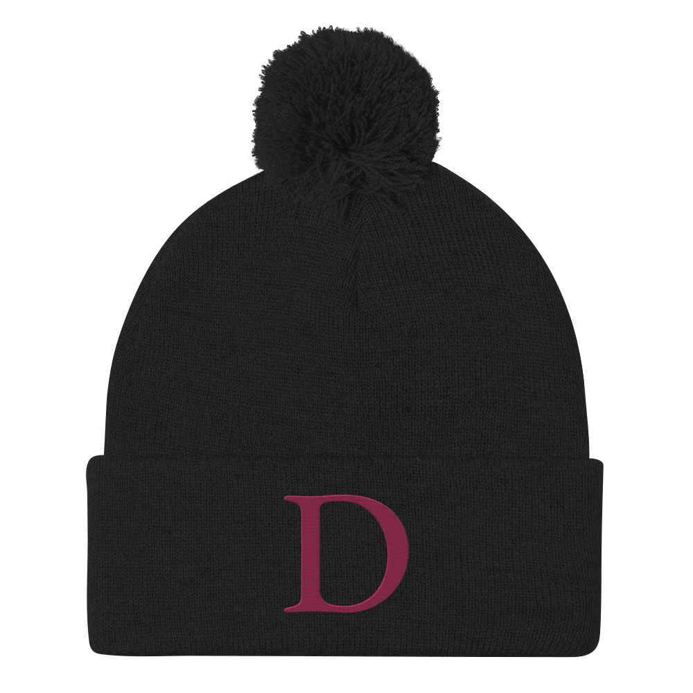 Detroit 'Old French D' Pom-Pom Beanie (Ruby Red)