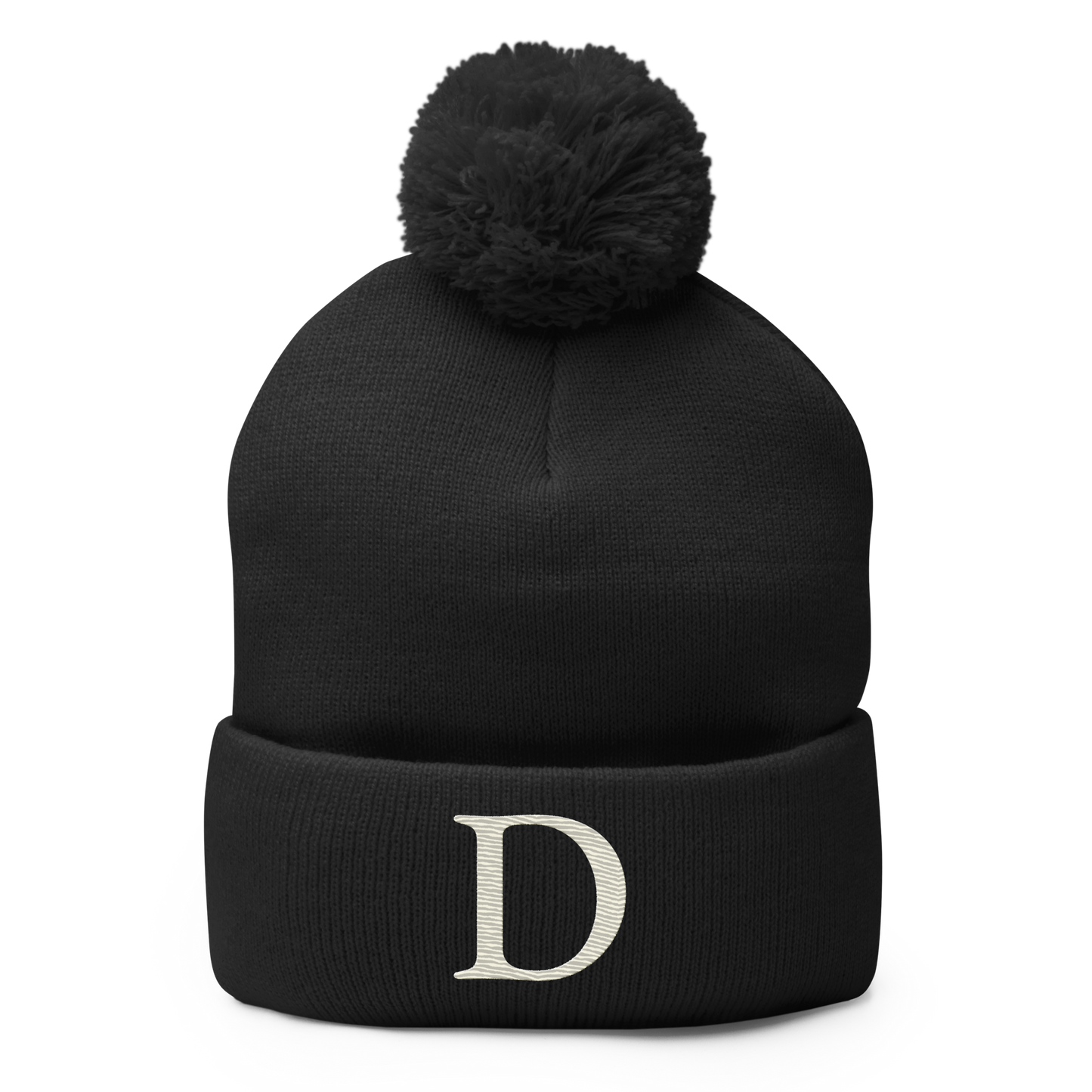 Detroit 'Old French D' Pom-Pom Beanie (Ivory White)