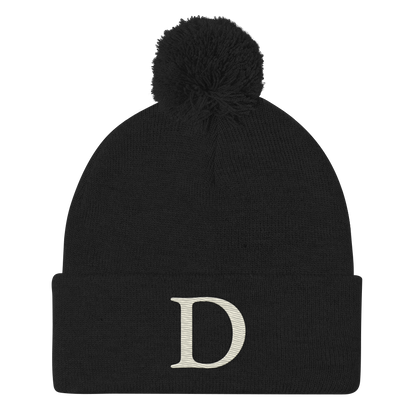 Detroit 'Old French D' Pom-Pom Beanie (Ivory White)