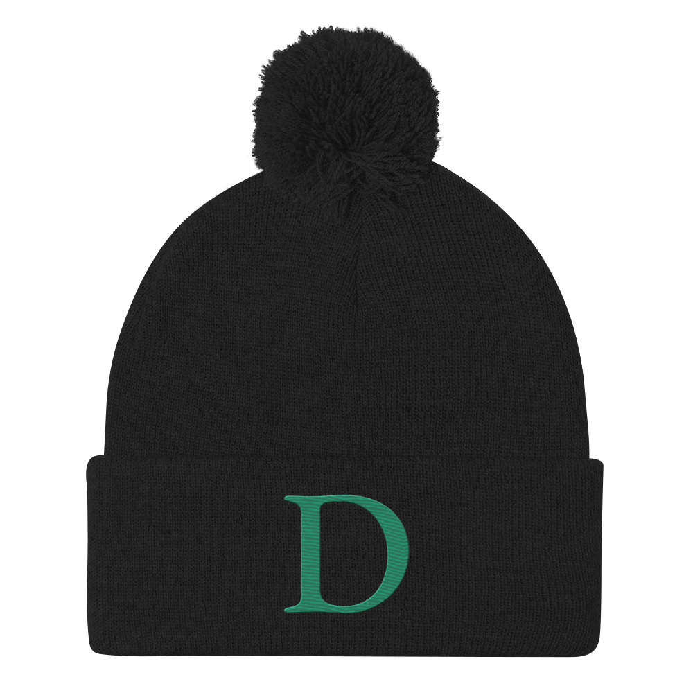 Detroit 'Old French D' Pom-Pom Beanie (Emerald Green)