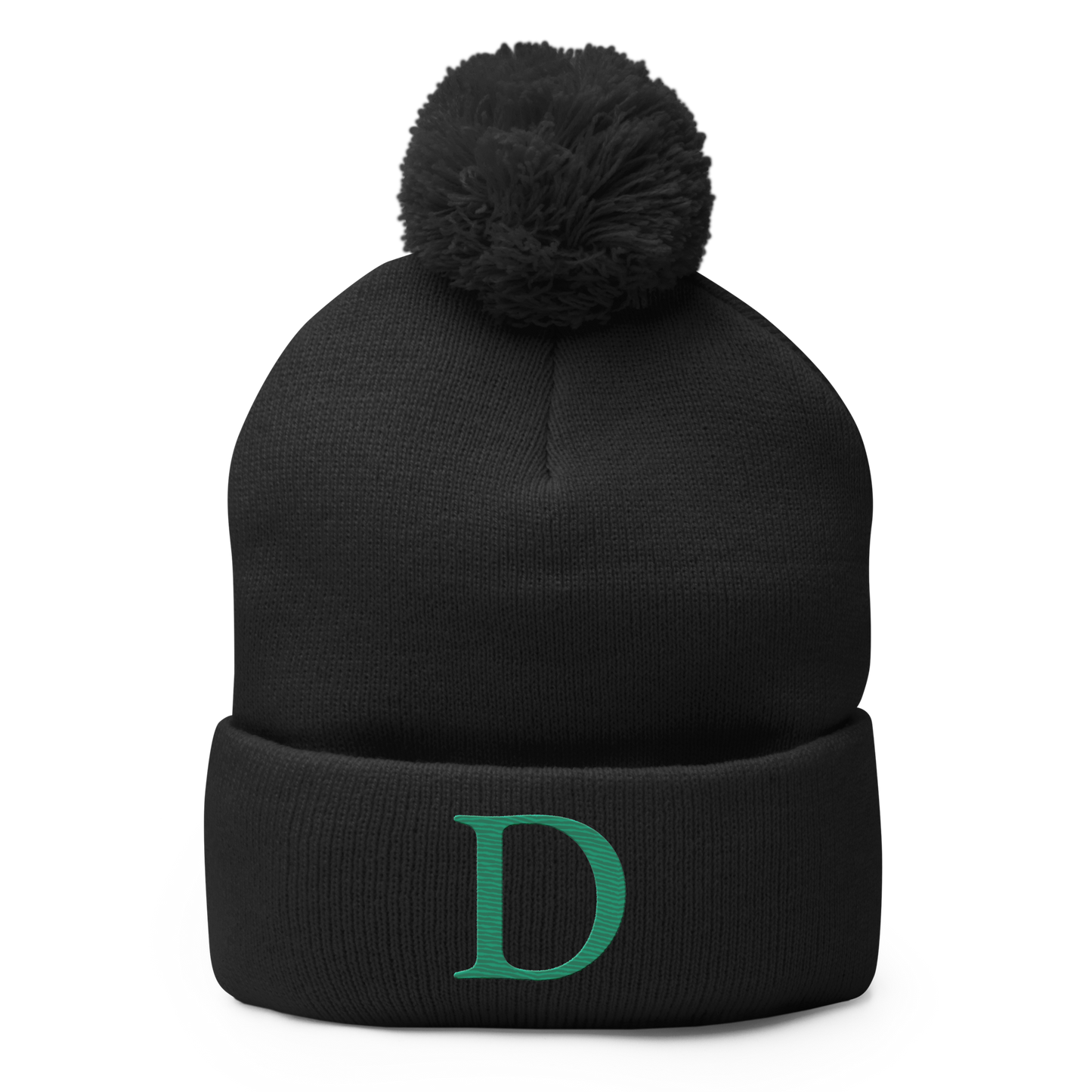 Detroit 'Old French D' Pom-Pom Beanie (Emerald Green)