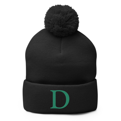 Detroit 'Old French D' Pom-Pom Beanie (Emerald Green)