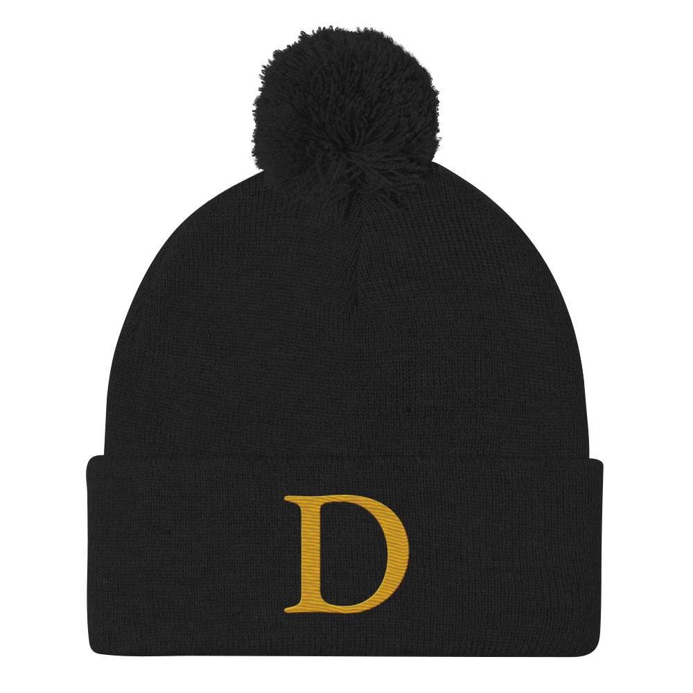 Detroit 'Old French D' Pom-Pom Beanie (Gold)