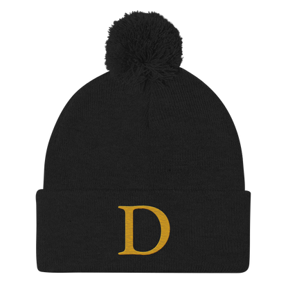 Detroit 'Old French D' Pom-Pom Beanie (Gold)