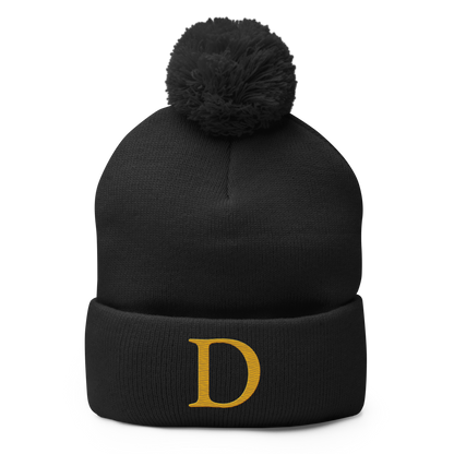 Detroit 'Old French D' Pom-Pom Beanie (Gold)