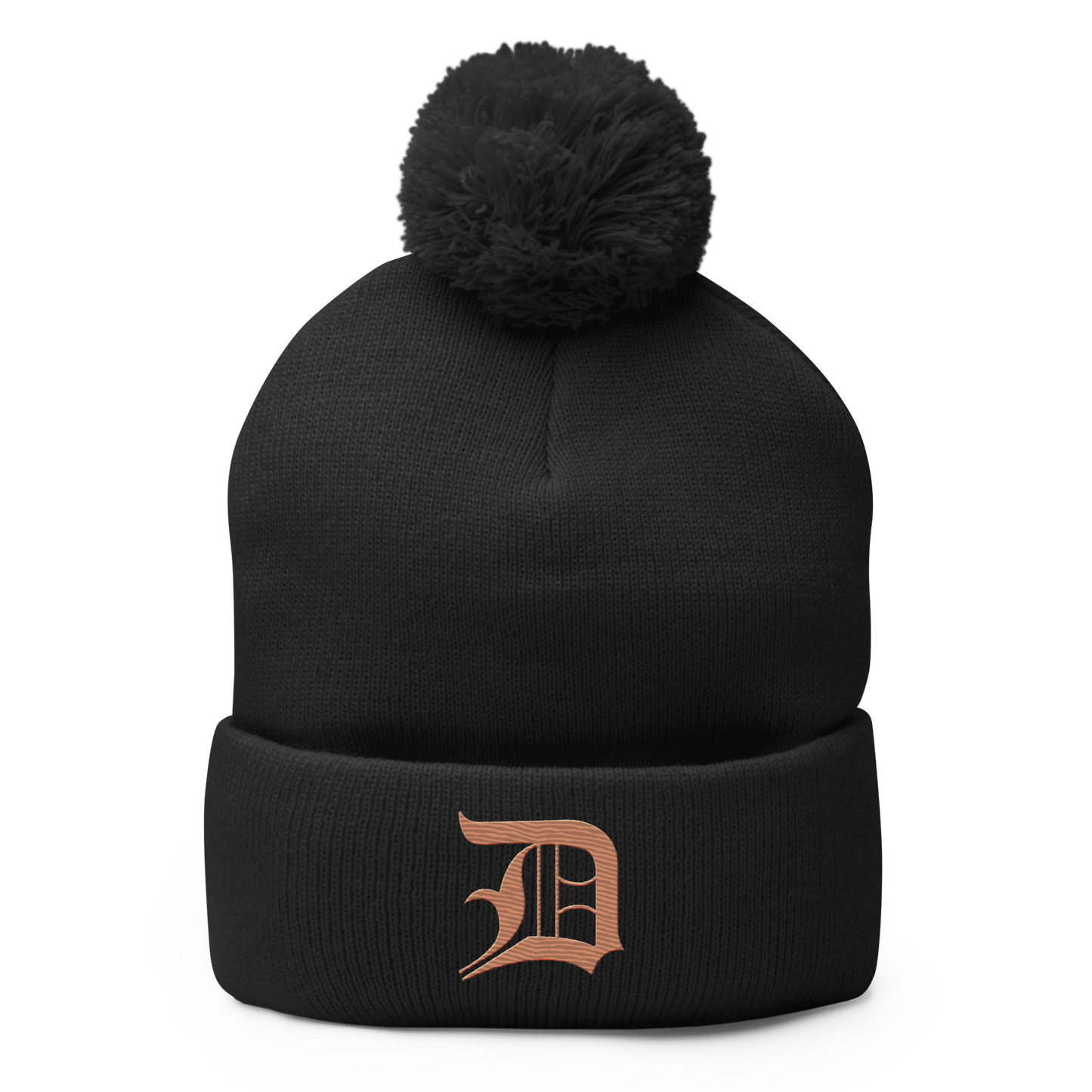 Detroit 'Old English D' Pom-Pom Beanie (Copper)