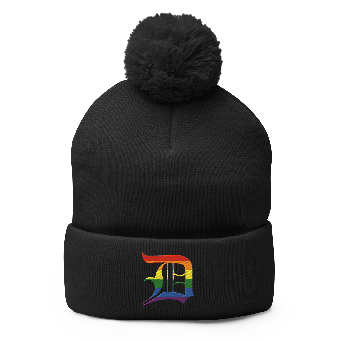 Detroit 'Old English D' Pom-Pom Beanie (Rainbow Pride Edition)