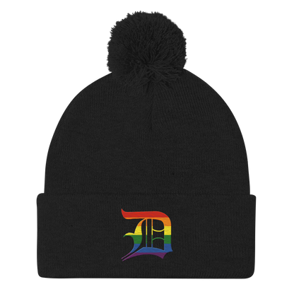 Detroit 'Old English D' Pom-Pom Beanie (Rainbow Pride Edition)