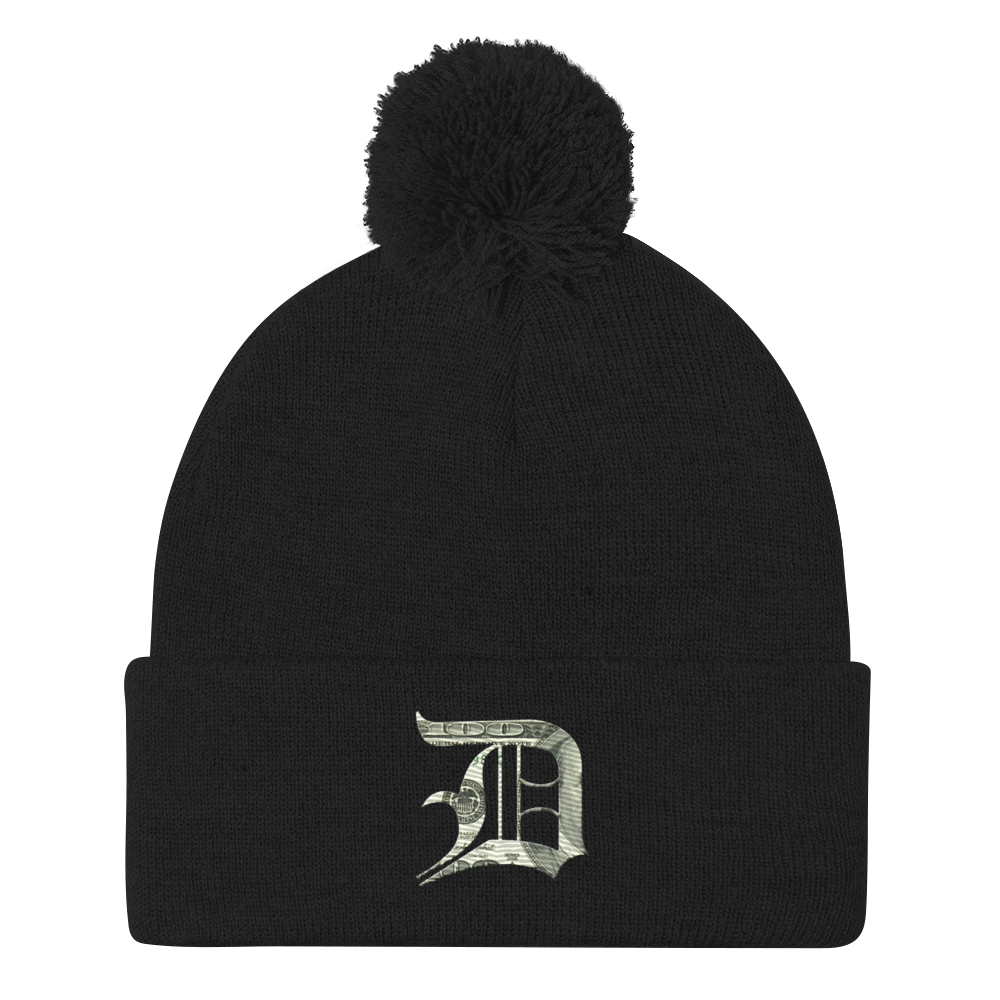 Detroit 'Old English D' Pom-Pom Beanie (Benjamins Edition)