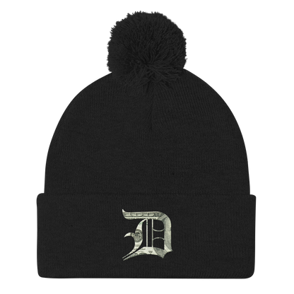 Detroit 'Old English D' Pom-Pom Beanie (Benjamins Edition)