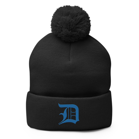 Detroit 'Old English D' Pom-Pom Beanie (Azure)