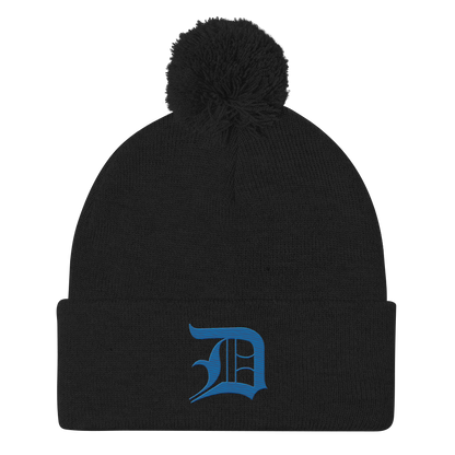 Detroit 'Old English D' Pom-Pom Beanie (Azure)