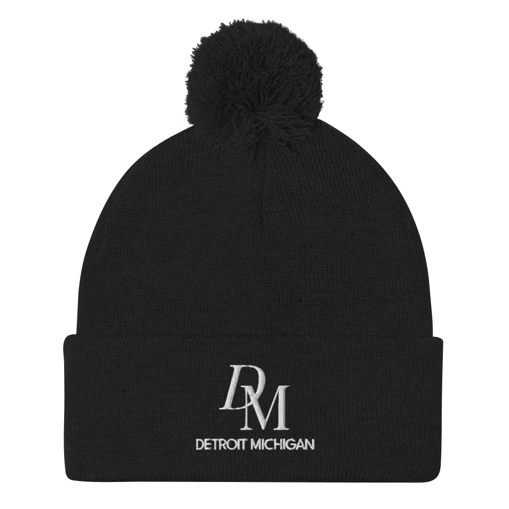 'DM Detroit Michigan' Pom-Pom Beanie