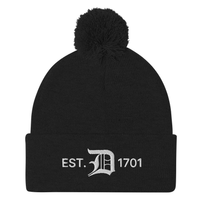 Detroit 'EST. 1701' Pom-Pom Beanie (w/ Old English 'D')