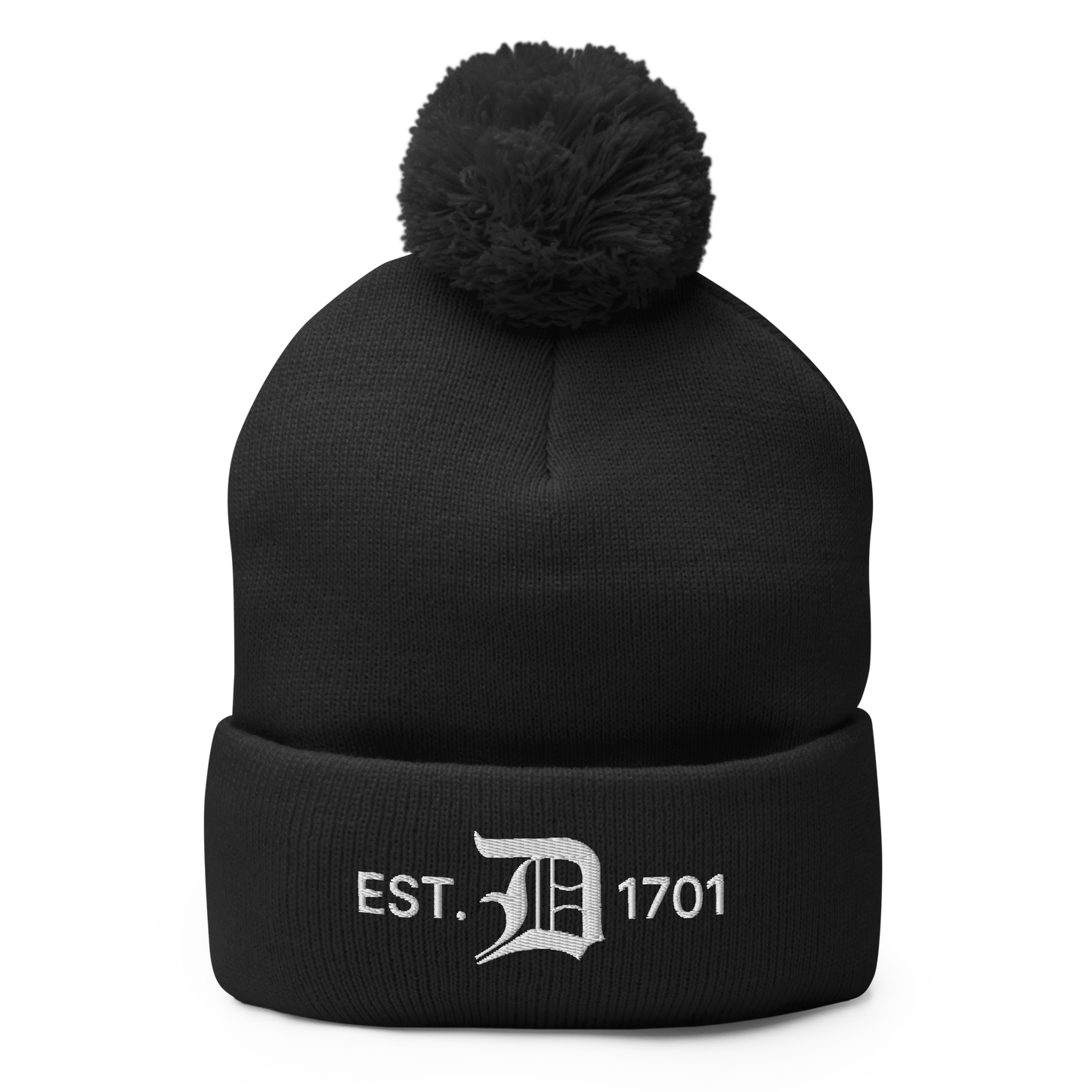 Detroit 'EST. 1701' Pom-Pom Beanie (w/ Old English 'D')