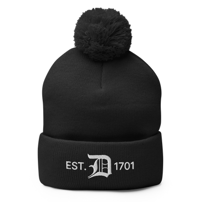 Detroit 'EST. 1701' Pom-Pom Beanie (w/ Old English 'D')