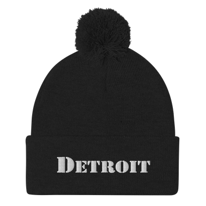 'Detroit' Pom-Pom Beanie (Army Font)