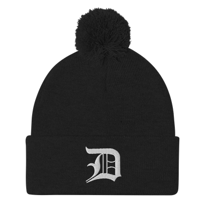 Detroit 'Old English D' Pom-Pom Beanie