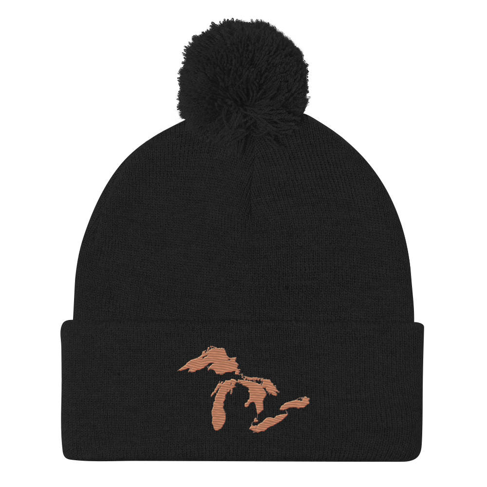 Great Lakes Pom-Pom Beanie (Copper Color)