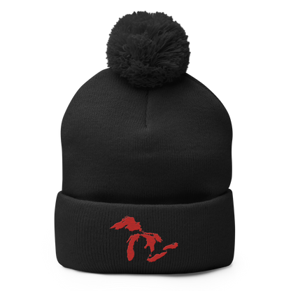 Great Lakes Pom-Pom Beanie (Aliform Red)