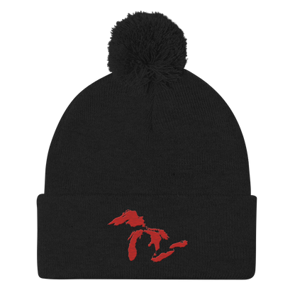 Great Lakes Pom-Pom Beanie (Aliform Red)