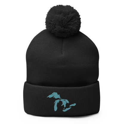 Great Lakes Pom-Pom Beanie (Huron Blue)