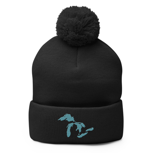 Great Lakes Pom-Pom Beanie (Huron Blue)