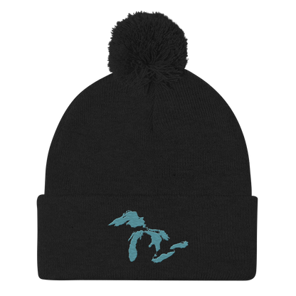 Great Lakes Pom-Pom Beanie (Huron Blue)