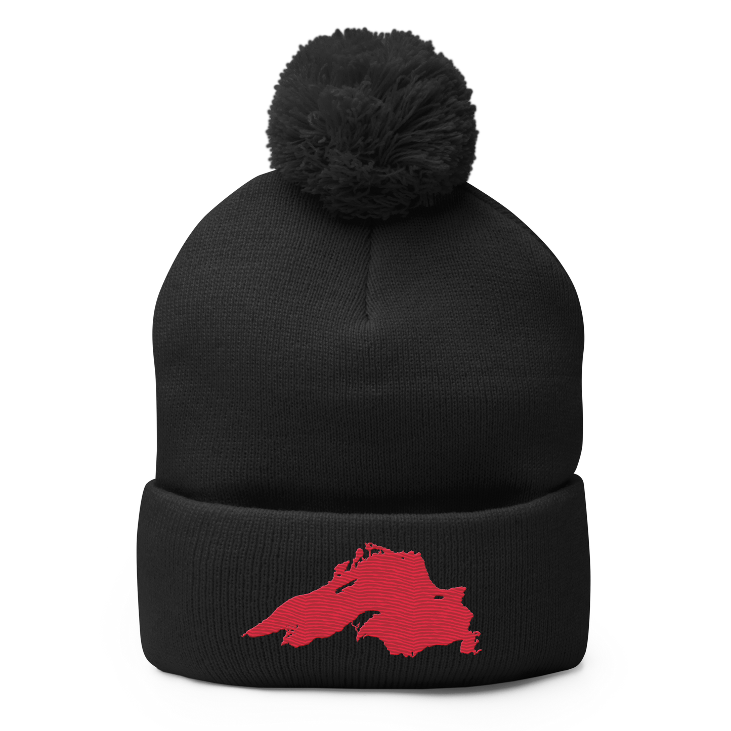 Lake Superior Pom-Pom Beanie | Lighthouse Red