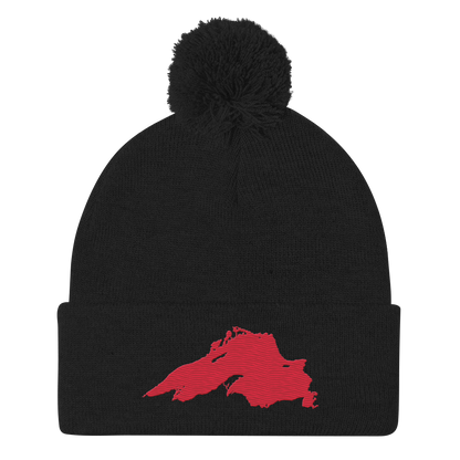 Lake Superior Pom-Pom Beanie | Lighthouse Red