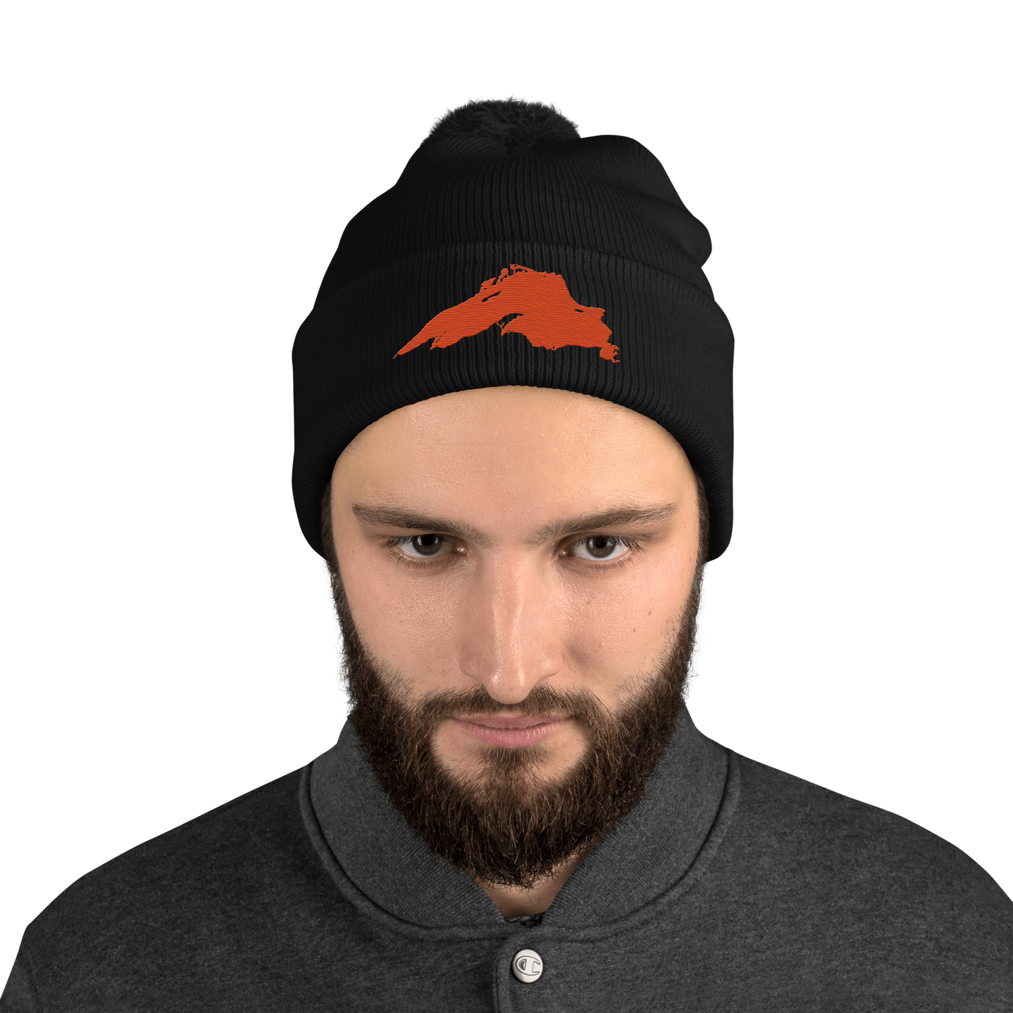 Lake Superior Pom-Pom Beanie | Maple Leaf Orange