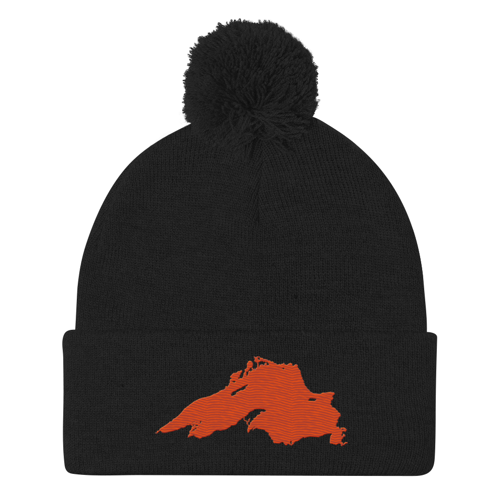 Lake Superior Pom-Pom Beanie | Maple Leaf Orange