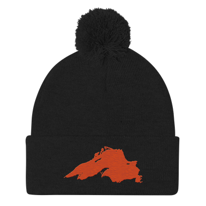 Lake Superior Pom-Pom Beanie | Maple Leaf Orange