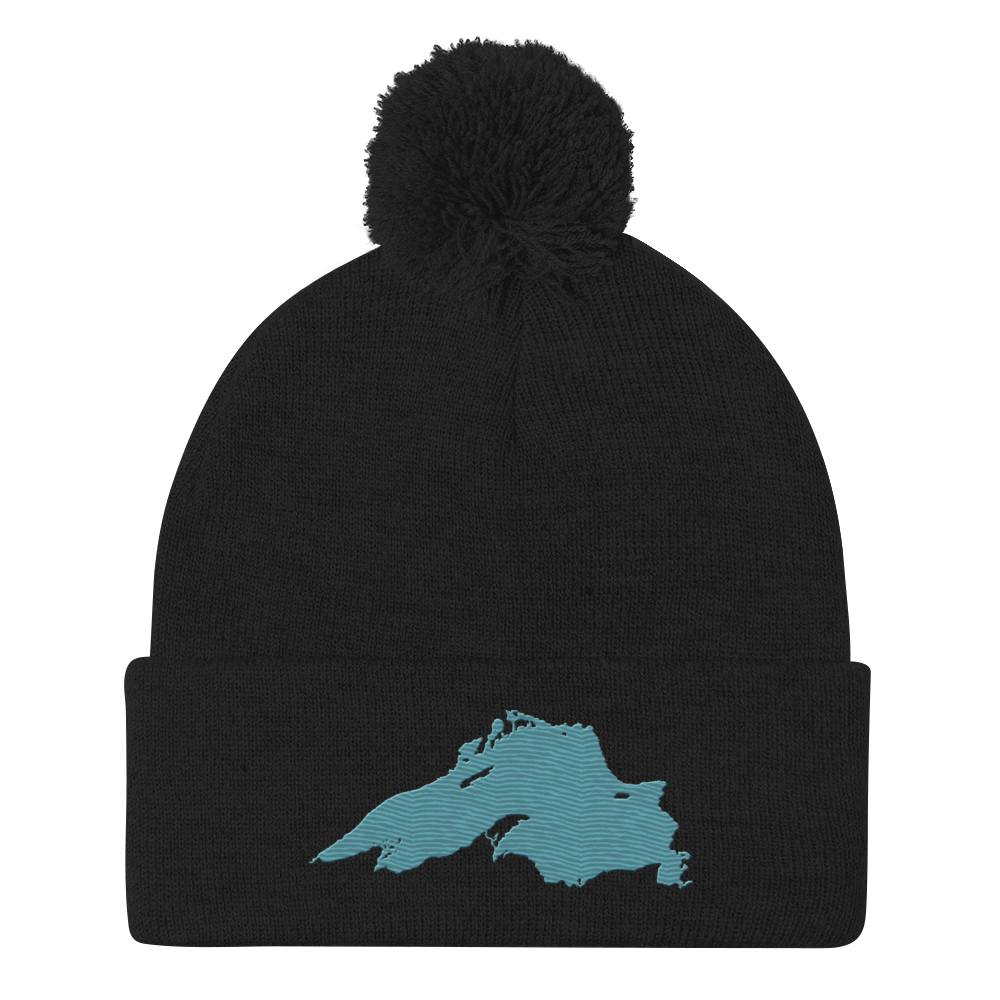 Lake Superior Pom-Pom Beanie | Huron Blue