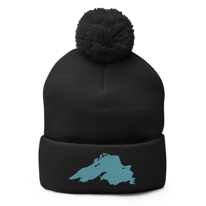 Lake Superior Pom-Pom Beanie | Huron Blue