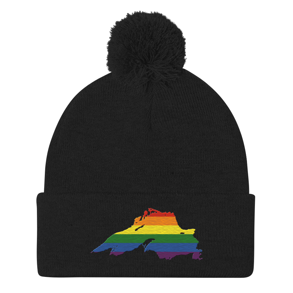 Lake Superior Pom-Pom Beanie | Rainbow Pride Edition