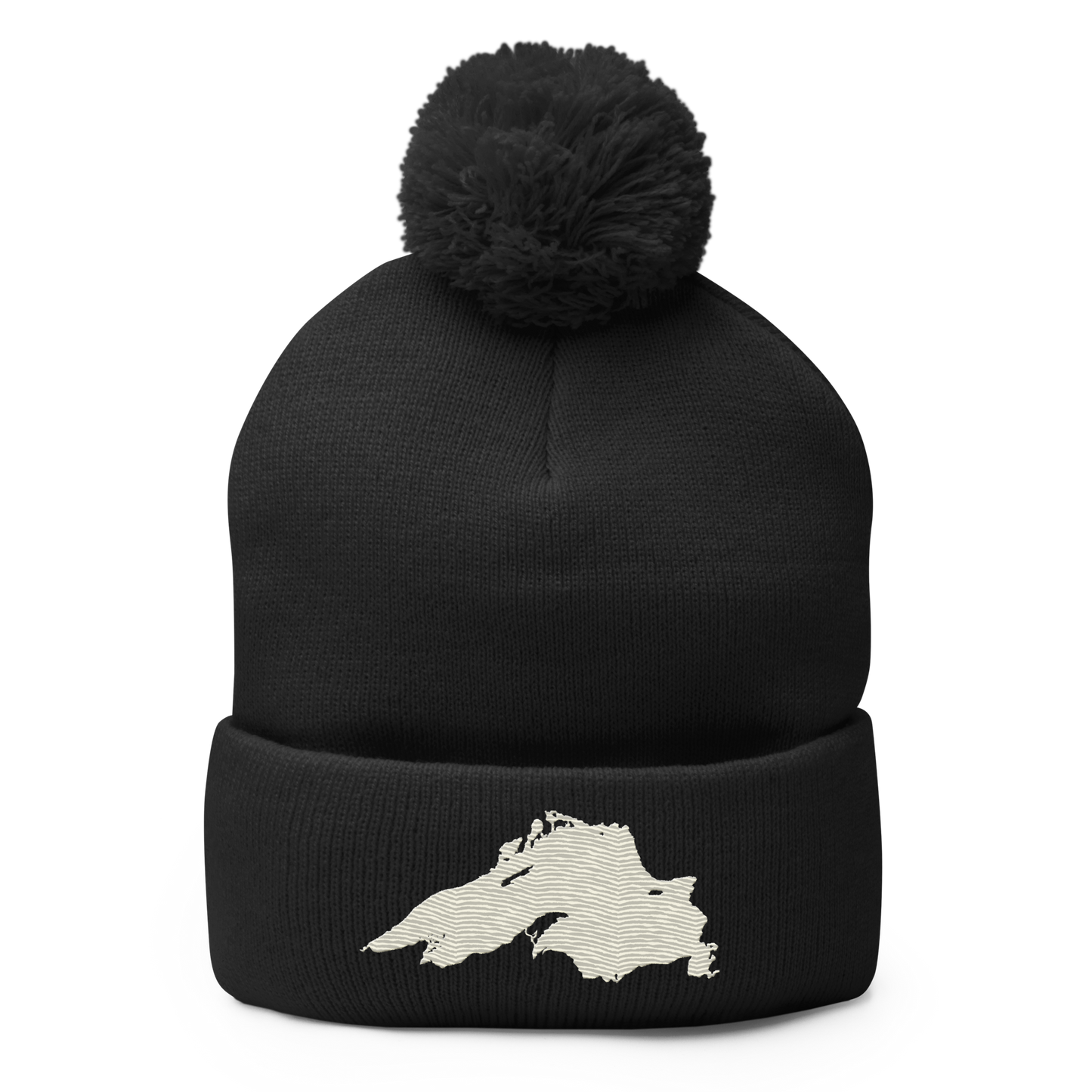 Lake Superior Pom-Pom Beanie | Ivory White