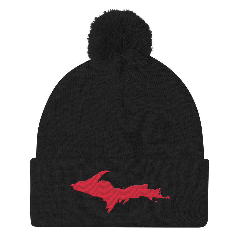 Upper Peninsula Pom-Pom Beanie | Lighthouse Red