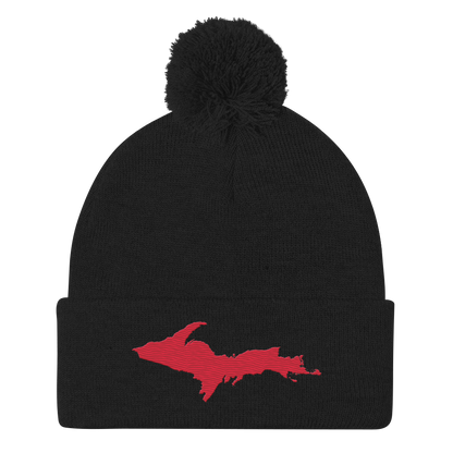 Upper Peninsula Pom-Pom Beanie | Lighthouse Red