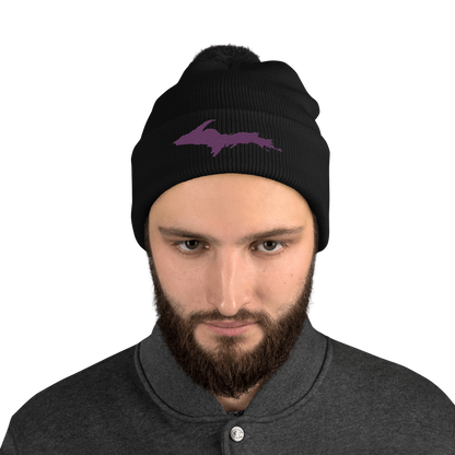 Upper Peninsula Pom-Pom Beanie | Plum