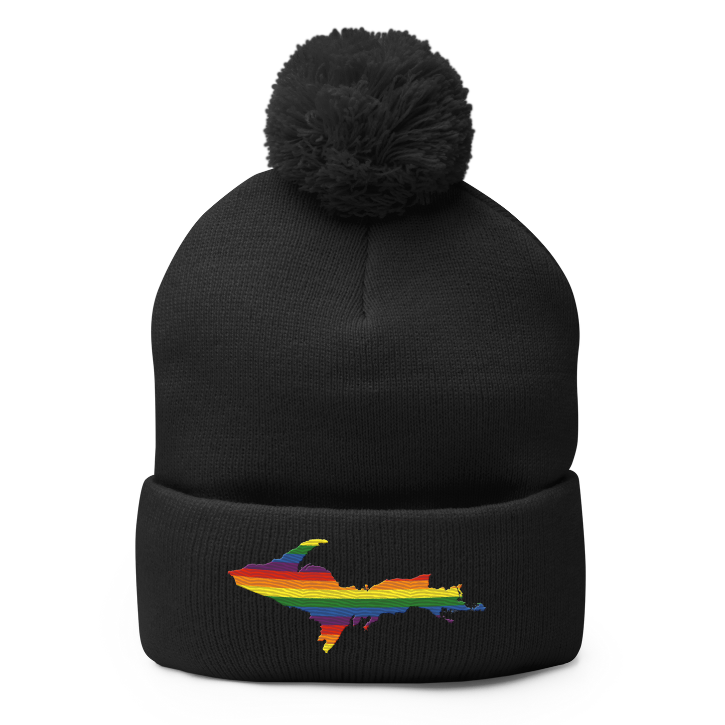 Upper Peninsula Pom-Pom Beanie | Rainbow Pride Edition