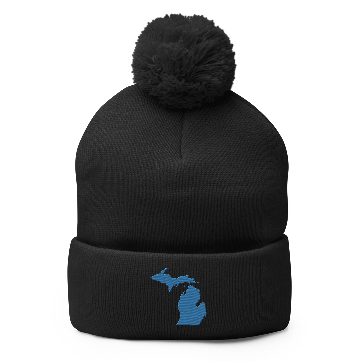 Michigan Pom-Pom Beanie | Superior Blue Outline