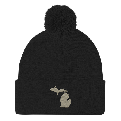 Michigan Pom-Pom Beanie | Petoskey Beige Outline