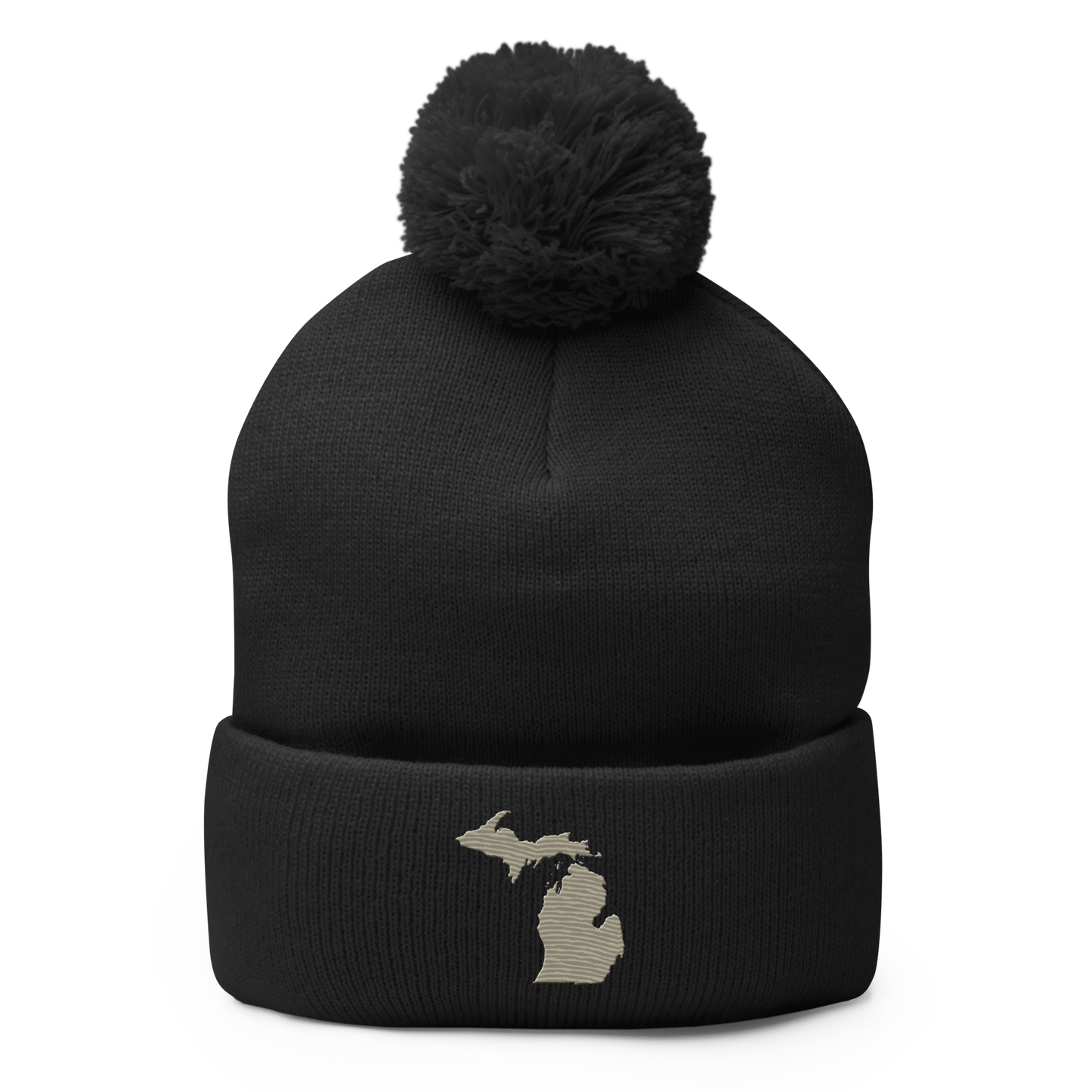 Michigan Pom-Pom Beanie | Petoskey Beige Outline