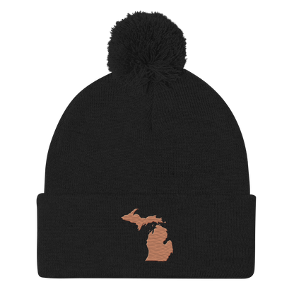 Michigan Pom-Pom Beanie | Copper Outline