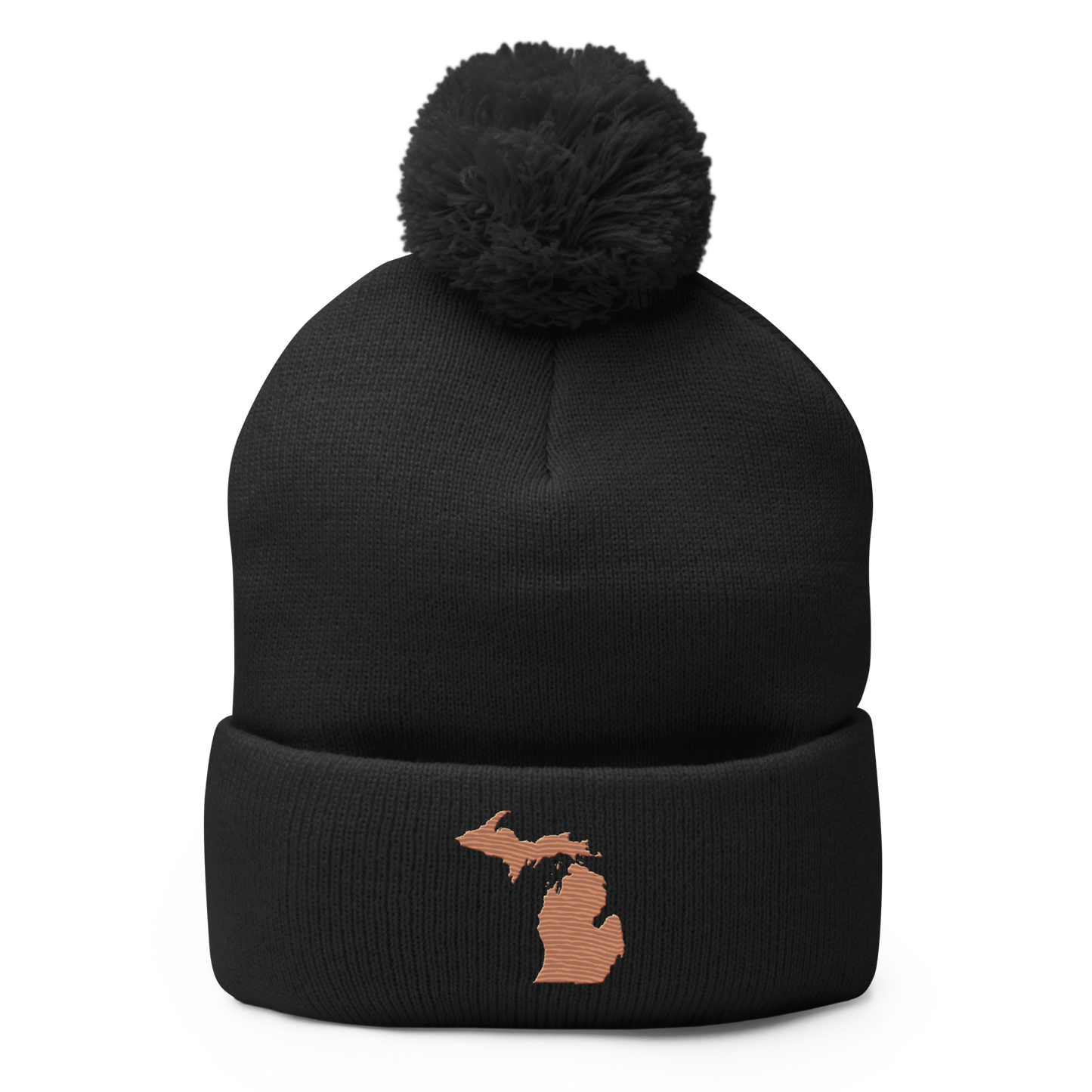 Michigan Pom-Pom Beanie | Copper Outline