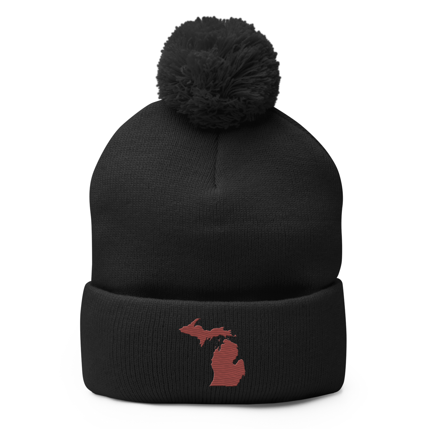 Michigan Pom-Pom Beanie | Ore Dock Red Outline