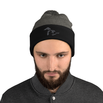 Great Lakes Pom-Pom Beanie (Iron Ore Grey)