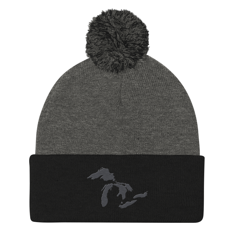 Great Lakes Pom-Pom Beanie (Iron Ore Grey)