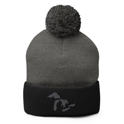 Great Lakes Pom-Pom Beanie (Iron Ore Grey)